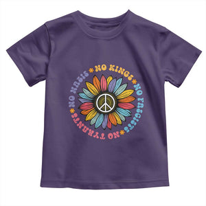 No Kings No Fascists No Tyrants No Nazis Toddler T Shirt Peace Floral Sunflower TS11 Purple Print Your Wear