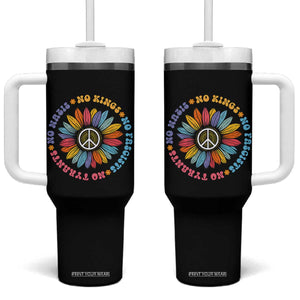 No Kings No Fascists No Tyrants No Nazis Tumbler With Handle Peace Floral Sunflower TS11 One Size: 40 oz Black Print Your Wear