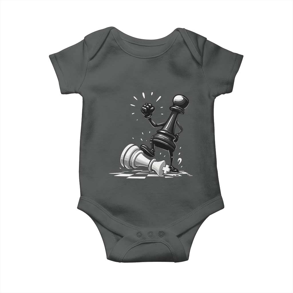 No Kings Baby Onesie America Protest Chess Rejecting Kings TS11 Dark Heather Print Your Wear