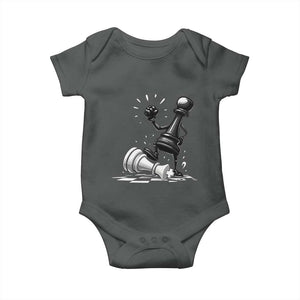 No Kings Baby Onesie America Protest Chess Rejecting Kings TS11 Dark Heather Print Your Wear