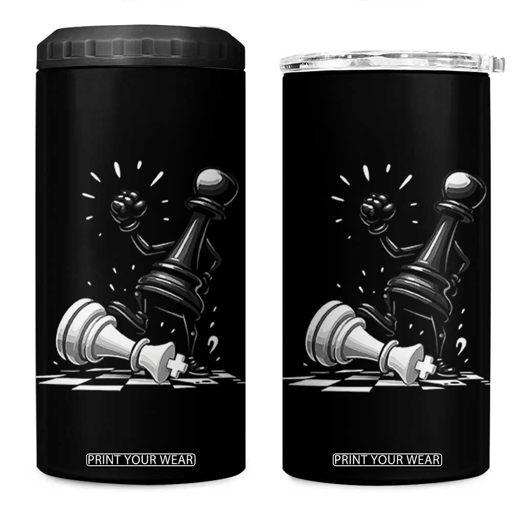 No Kings 4 in 1 Can Cooler Tumbler America Protest Chess Rejecting Kings - Print Your Wear