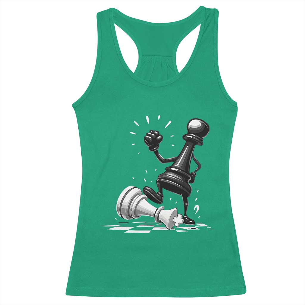 No Kings Racerback Tank Top America Protest Chess Rejecting Kings TS11 Irish Green Print Your Wear
