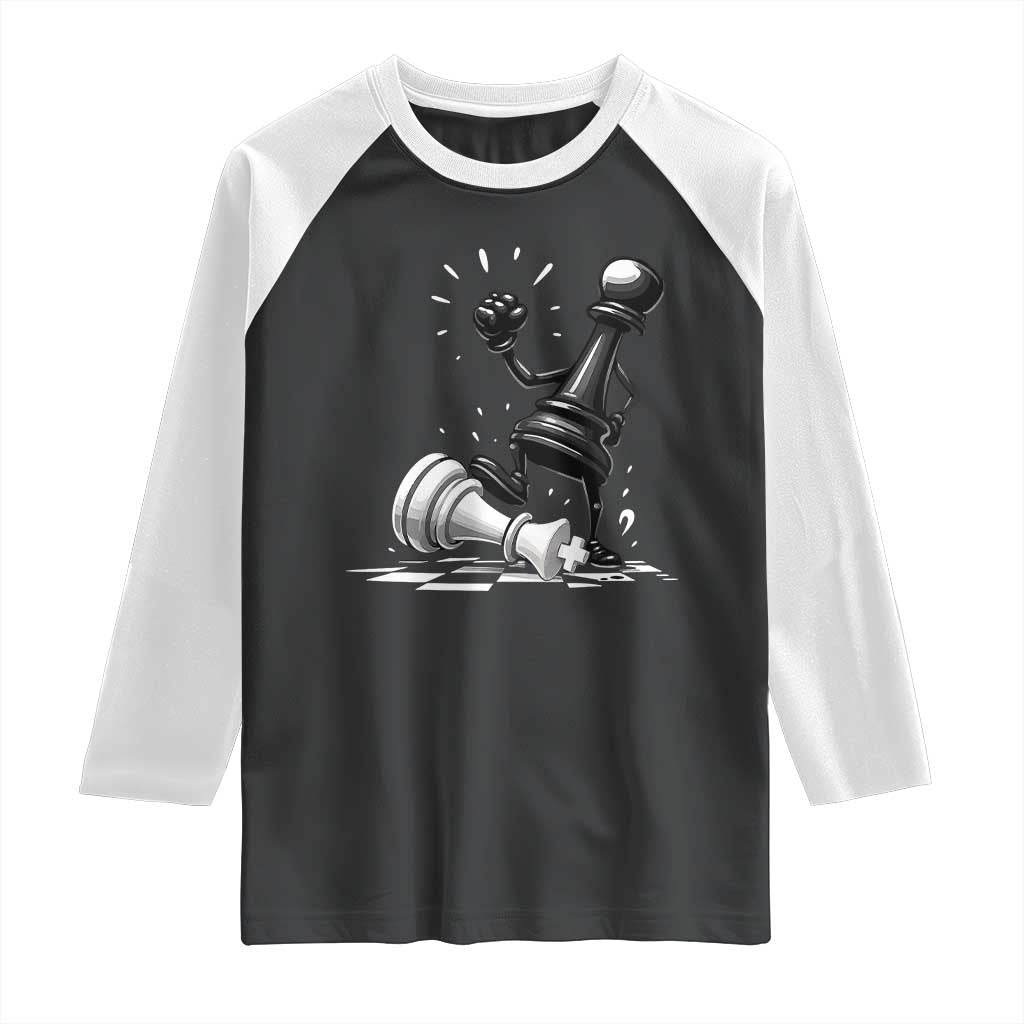 No Kings Raglan Shirt America Protest Chess Rejecting Kings TS11 Black White Print Your Wear