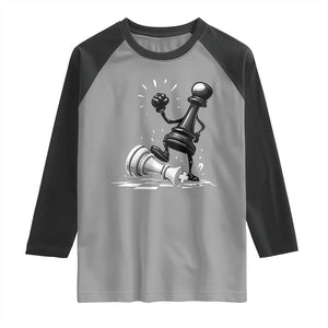No Kings Raglan Shirt America Protest Chess Rejecting Kings TS11 Sport Gray Black Print Your Wear