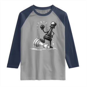 No Kings Raglan Shirt America Protest Chess Rejecting Kings TS11 Sport Gray Navy Print Your Wear