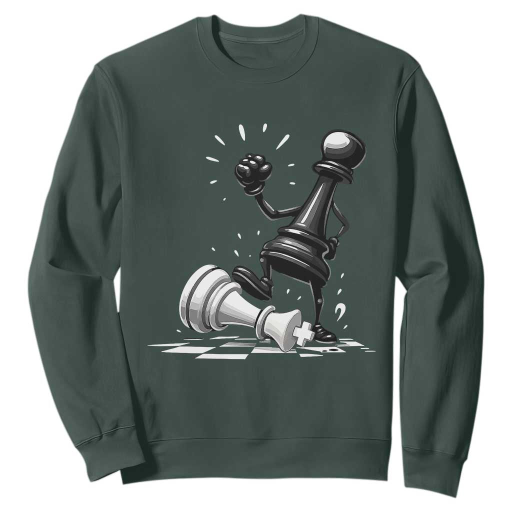 No Kings Sweatshirt America Protest Chess Rejecting Kings TS11 Dark Forest Green Print Your Wear