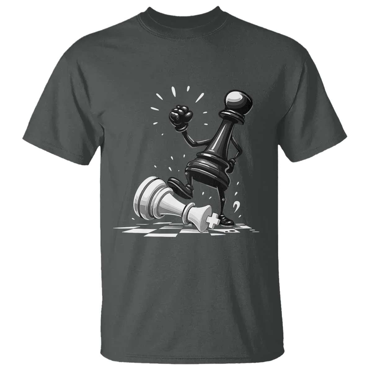 No Kings T Shirt America Protest Chess Rejecting Kings TS11 Dark Heather Print Your Wear