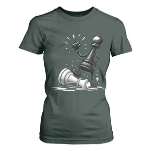 No Kings T Shirt For Women America Protest Chess Rejecting Kings TS11 Dark Forest Green Print Your Wear