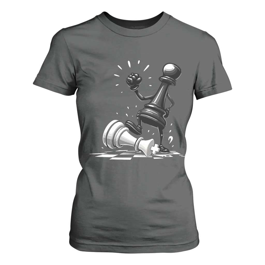 No Kings T Shirt For Women America Protest Chess Rejecting Kings TS11 Dark Heather Print Your Wear