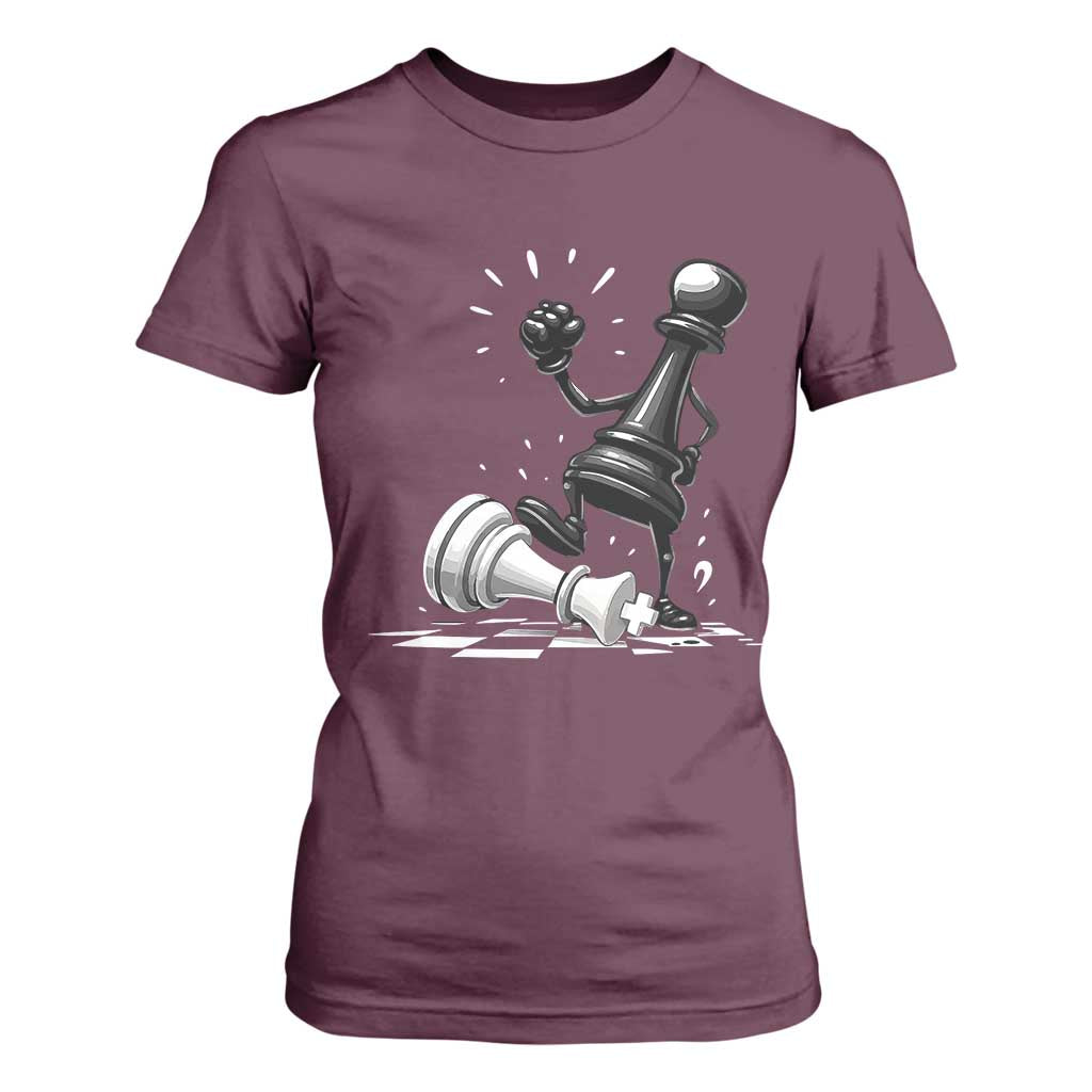No Kings T Shirt For Women America Protest Chess Rejecting Kings TS11 Maroon Print Your Wear
