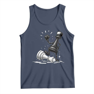 No Kings Tank Top America Protest Chess Rejecting Kings TS11 Navy Print Your Wear