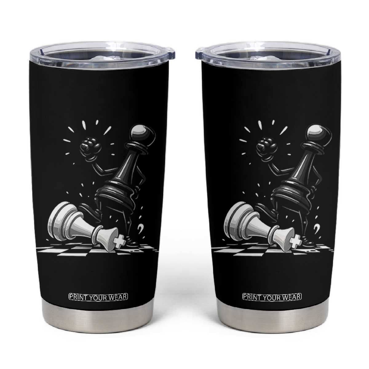 No Kings Tumbler Cup America Protest Chess Rejecting Kings TS11 Black Print Your Wear