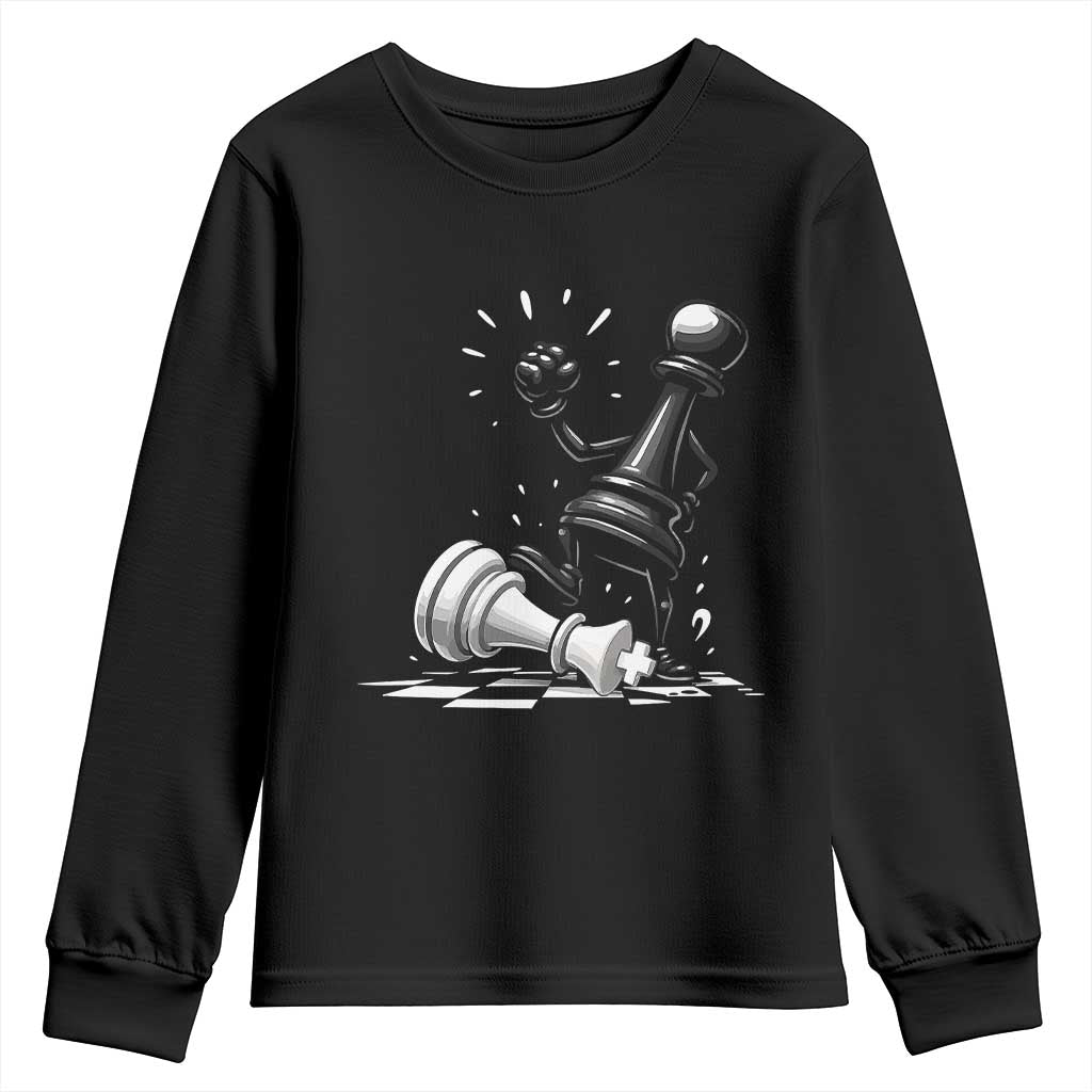 No Kings Youth Sweatshirt America Protest Chess Rejecting Kings TS11 Black Print Your Wear