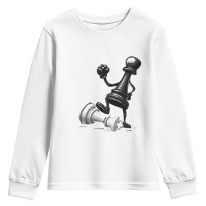 No Kings Youth Sweatshirt America Protest Chess Rejecting Kings TS11 White Print Your Wear