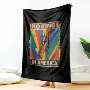 Funny No Kings In America LGBT Throw Blanket Retro Statue Of Liberty - Print Your Wear