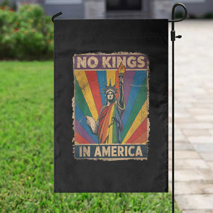 Funny No Kings In America LGBT Garden Flag Retro Statue Of Liberty - Print Your Wear