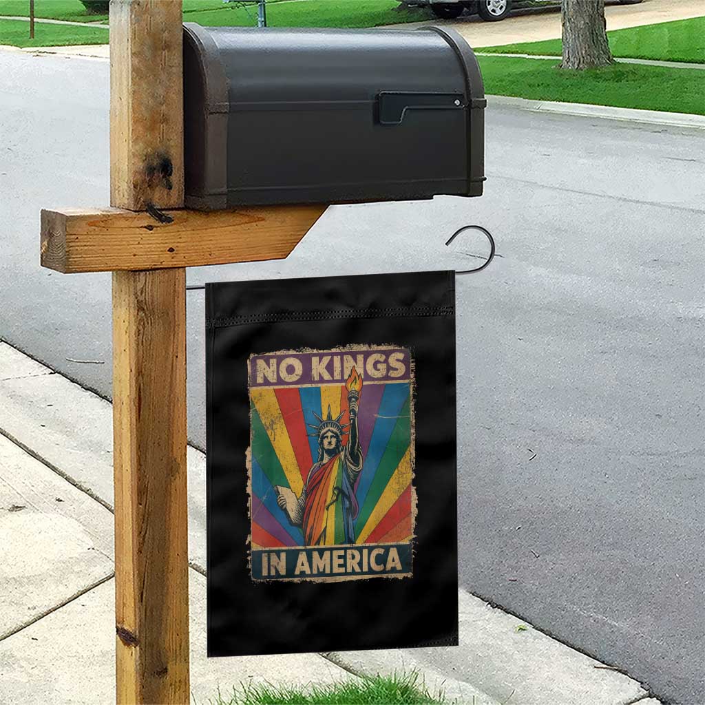Funny No Kings In America LGBT Garden Flag Retro Statue Of Liberty TS11 Print Your Wear