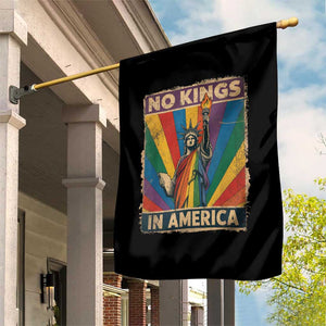 Funny No Kings In America LGBT Garden Flag Retro Statue Of Liberty - Print Your Wear