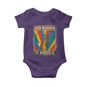 Funny No Kings In America LGBT Baby Onesie Retro Statue Of Liberty TS11 Purple Print Your Wear