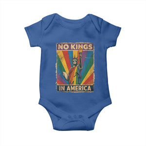 Funny No Kings In America LGBT Baby Onesie Retro Statue Of Liberty TS11 Royal Blue Print Your Wear