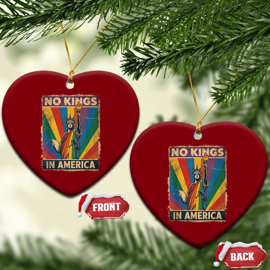 Funny No Kings In America LGBT Ceramic Ornament Retro Statue Of Liberty TS11 Print Your Wear