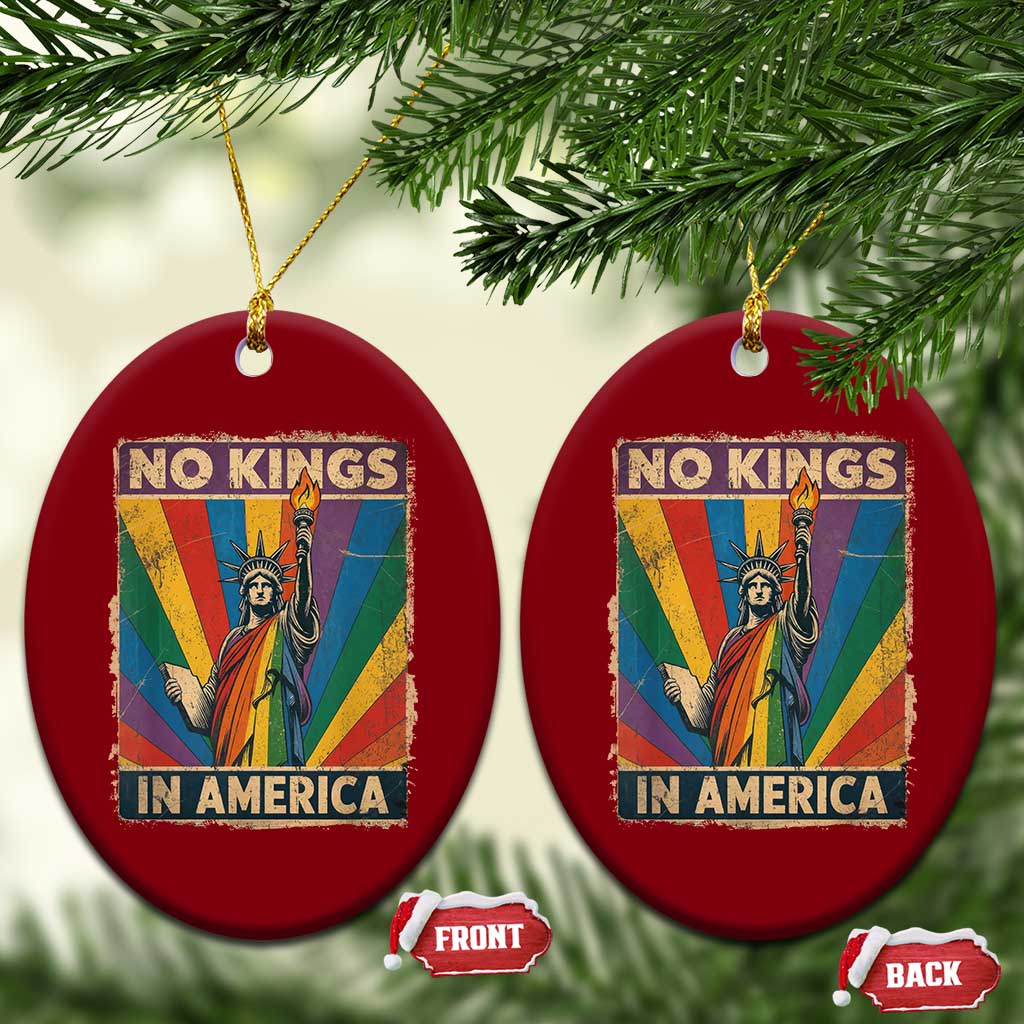 Funny No Kings In America LGBT Ceramic Ornament Retro Statue Of Liberty TS11 Print Your Wear