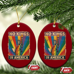 Funny No Kings In America LGBT Ceramic Ornament Retro Statue Of Liberty - Print Your Wear