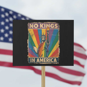 Funny No Kings In America LGBT Protest Sign Retro Statue Of Liberty TS11 Horizontal 18" × 24" Black Print Your Wear