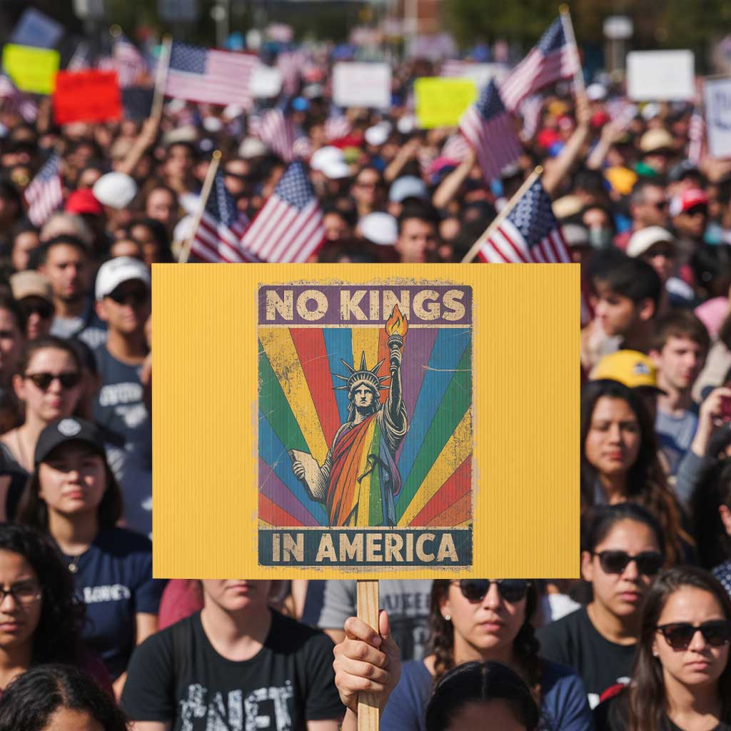 Funny No Kings In America LGBT Protest Sign Retro Statue Of Liberty TS11 Horizontal 18