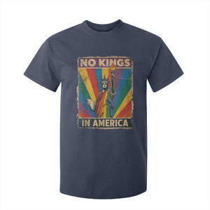 Funny No Kings In America LGBT T Shirt For Kid Retro Statue Of Liberty TS11 Navy Print Your Wear