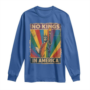 Funny No Kings In America LGBT Long Sleeve Shirt Retro Statue Of Liberty - Print Your Wear