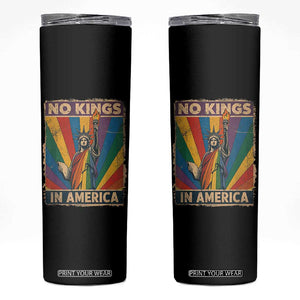 Funny No Kings In America LGBT Skinny Tumbler Retro Statue Of Liberty TS11 Black Print Your Wear