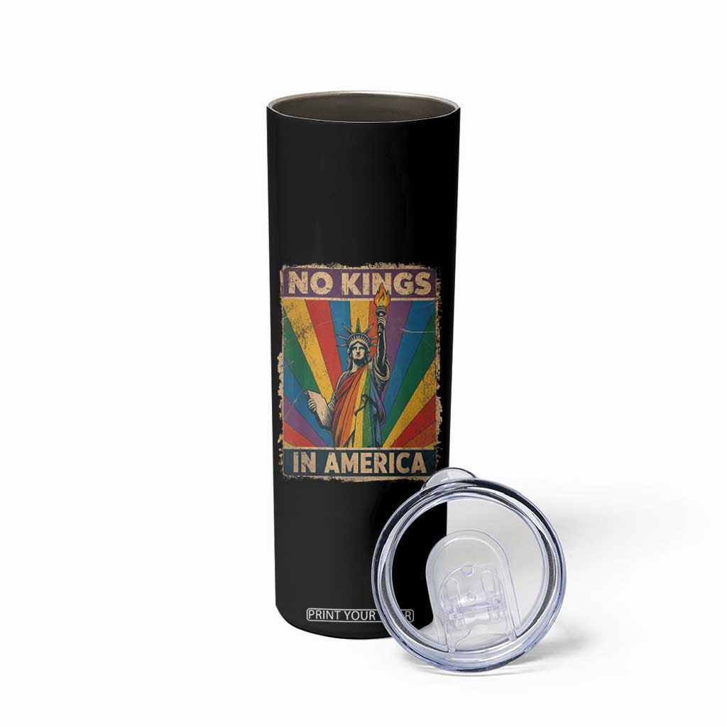 Funny No Kings In America LGBT Skinny Tumbler Retro Statue Of Liberty TS11 Print Your Wear