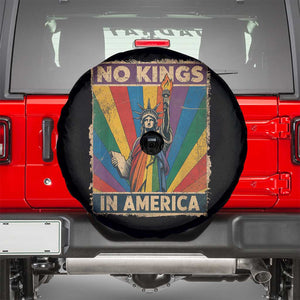 Funny No Kings In America LGBT Spare Tire Cover Retro Statue Of Liberty - Print Your Wear