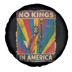 Funny No Kings In America LGBT Spare Tire Cover Retro Statue Of Liberty - Print Your Wear