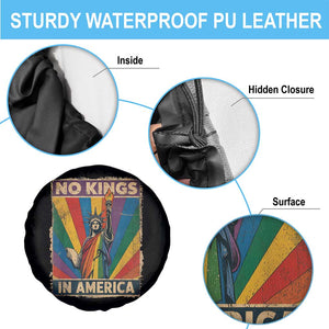 Funny No Kings In America LGBT Spare Tire Cover Retro Statue Of Liberty - Print Your Wear