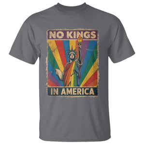 Funny No Kings In America LGBT T Shirt Retro Statue Of Liberty TS11 Charcoal Print Your Wear