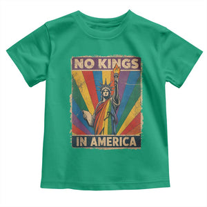 Funny No Kings In America LGBT Toddler T Shirt Retro Statue Of Liberty TS11 Irish Green Print Your Wear