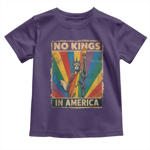Funny No Kings In America LGBT Toddler T Shirt Retro Statue Of Liberty TS11 Purple Print Your Wear