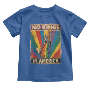 Funny No Kings In America LGBT Toddler T Shirt Retro Statue Of Liberty TS11 Royal Blue Print Your Wear