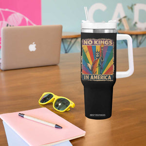 Funny No Kings In America LGBT Tumbler With Handle Retro Statue Of Liberty - Print Your Wear