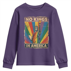 Funny No Kings In America LGBT Youth Sweatshirt Retro Statue Of Liberty TS11 Purple Print Your Wear