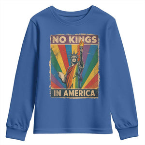Funny No Kings In America LGBT Youth Sweatshirt Retro Statue Of Liberty TS11 Royal Blue Print Your Wear