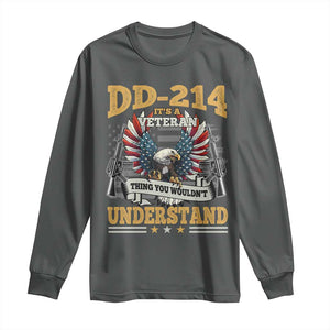 DD214 It Is A Veteran Thing You Wouldnt Understand Long Sleeve Shirt US Veteran Bald Egale TS11 Dark Heather Print Your Wear
