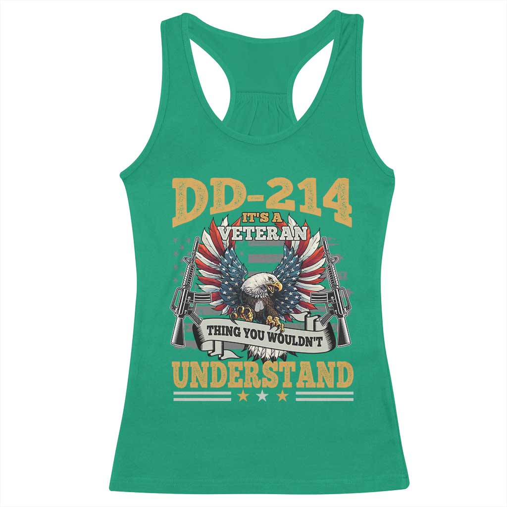 DD214 It Is A Veteran Thing You Wouldnt Understand Racerback Tank Top US Veteran Bald Egale TS11 Irish Green Print Your Wear