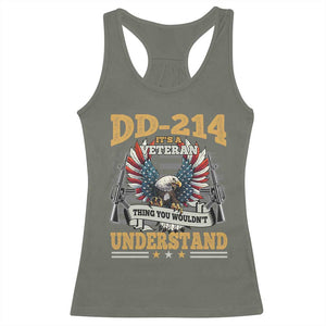 DD214 It Is A Veteran Thing You Wouldnt Understand Racerback Tank Top US Veteran Bald Egale TS11 Military Green Print Your Wear
