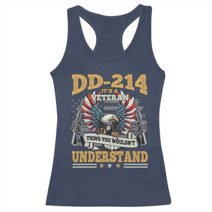 DD214 It Is A Veteran Thing You Wouldnt Understand Racerback Tank Top US Veteran Bald Egale TS11 Navy Print Your Wear