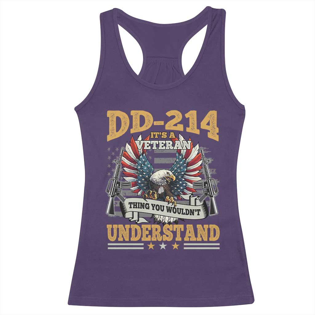 DD214 It Is A Veteran Thing You Wouldnt Understand Racerback Tank Top US Veteran Bald Egale TS11 Purple Print Your Wear