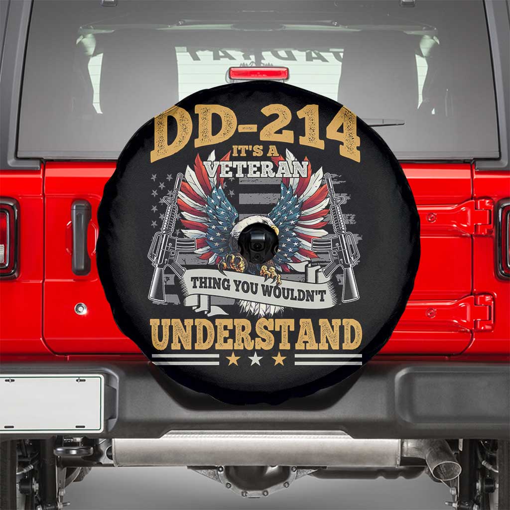 DD214 It Is A Veteran Thing You Wouldnt Understand Spare Tire Cover US Veteran Bald Egale TS11 Black Print Your Wear
