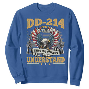 DD214 It Is A Veteran Thing You Wouldnt Understand Sweatshirt US Veteran Bald Egale TS11 Royal Blue Print Your Wear
